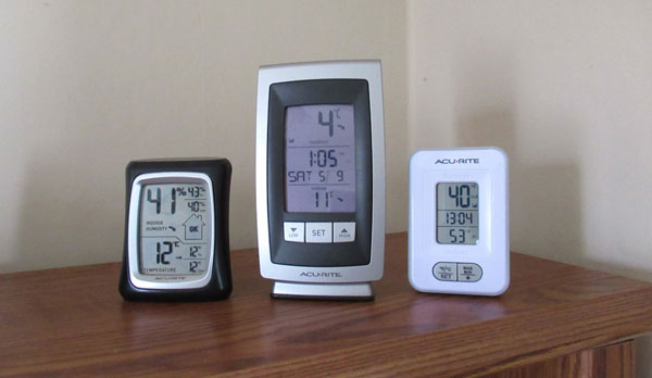 wireless thermometer receivers set the °F and °C