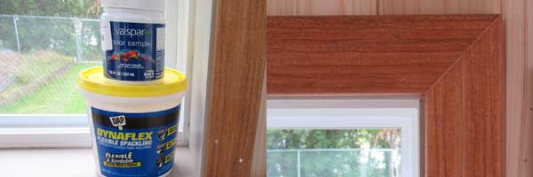 polystyrene trim and vinyl spackle